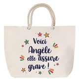Sac Fête des Mères Mamie Famille Idée Cadeau anniversaire Noël Travail Boulot Métier Départ Retraite Collègue Femme cabas shopping plage