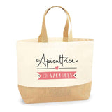 Sac Jute Fête des Mères Fêtes des Pères Mamie Papi Famille Idée Cadeau anniversaire Noël Travail Boulot Métier Départ Retraite Collègue Femme Homme