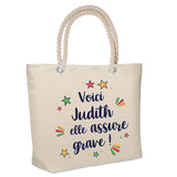 Sac Fête des Mères Mamie Famille Idée Cadeau anniversaire Noël Travail Boulot Métier Départ Retraite Collègue Femme cabas shopping plage