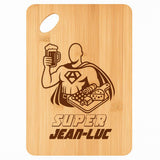 Planche bambou gravée personnalisée homme idée cadeau Fête des Pères apéro 30×20 prénom cuisine plateau fromage anniversaire noel papa papi 