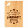 Planche bambou gravée personnalisée femme idée cadeau Fête des Mères apéro 30×20 prénom cuisine plateau fromage anniversaire noel maman mamie