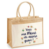 Sac Fête des Mères Mamie Famille Idée Cadeau anniversaire Noël Travail Boulot Métier Départ Retraite Collègue Femme cabas shopping plage