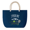 Sac de plage Bleu anse corde J'peux Pas Tennis 2