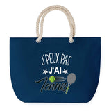 Sac de plage Bleu anse corde J'peux Pas Tennis 2