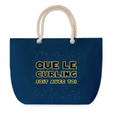 Sac de plage Bleu anse corde Curling soit avec toi