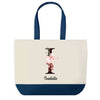 Sac de shopping bleu Isabelle Lettre Fleur