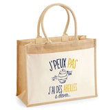 Sac Fête des Mères Mamie Famille Idée Cadeau anniversaire Noël Travail Boulot Métier Départ Retraite Collègue Femme cabas shopping plage Homme Papa Papi Pères Frère