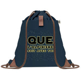 sac a dos bleu coton recycle avec pochette idee cadeau originale pour collegue ami prof ou membre de la famille cadeau mixte noel anniversaire secret santa ou depart au travail sac leger pratique et ecologique design breton moderne