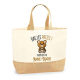 Sac Jute Fête des Mères Fêtes des Pères Mamie Papi Famille Idée Cadeau anniversaire Noël Travail Boulot Métier Départ Retraite Collègue Femme Homme