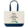 Sac de shopping bleu Merci Auxiliaire de Puériculture Inoubliable Femme
