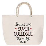 Sac Fête des Mères Mamie Famille Idée Cadeau anniversaire Noël Travail Boulot Métier Départ Retraite Collègue Femme cabas shopping plage