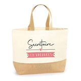Sac Jute Fête des Mères Fêtes des Pères Mamie Papi Famille Idée Cadeau anniversaire Noël Travail Boulot Métier Départ Retraite Collègue Femme Homme