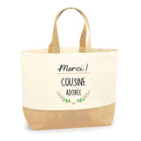 Sac Jute Fête des Mères Fêtes des Pères Mamie Papi Famille Idée Cadeau anniversaire Noël Travail Boulot Métier Départ Retraite Collègue Femme Homme