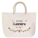 Sac Fête des Mères Mamie Famille Idée Cadeau anniversaire Noël Travail Boulot Métier Départ Retraite Collègue Femme cabas shopping plage
