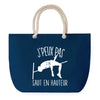 Sac de plage Bleu anse corde J'peux Pas Saut en Hauteur
