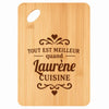 Planche bambou gravée personnalisée femme idée cadeau Fête des Mères apéro 30×20 prénom cuisine plateau fromage anniversaire noel maman mamie