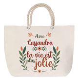 Sac Fête des Mères Mamie Famille Idée Cadeau anniversaire Noël Travail Boulot Métier Départ Retraite Collègue Femme cabas shopping plage