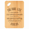 Planche bambou gravée personnalisée femme idée cadeau Fête des Mères apéro 30×20 prénom cuisine plateau fromage anniversaire noel maman mamie