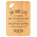 Planche bambou gravée personnalisée femme idée cadeau Fête des Mères apéro 30×20 prénom cuisine plateau fromage anniversaire noel maman mamie