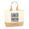 Sac Jute Fête des Mères Fêtes des Pères Mamie Papi Famille Idée Cadeau anniversaire Noël Travail Boulot Métier Départ Retraite Collègue Femme Homme