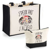 Cabas homme ou femme sac plage ou shopping tote bag pochette trousse Idée cadeau original pour anniversaire Noël travail départ retraite collègue famille fete des mères fetes des pères papa maman mamie papi