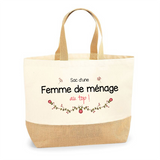 Sac Jute Fête des Mères Fêtes des Pères Mamie Papi Famille Idée Cadeau anniversaire Noël Travail Boulot Métier Départ Retraite Collègue Femme Homme