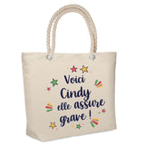 Sac Fête des Mères Mamie Famille Idée Cadeau anniversaire Noël Travail Boulot Métier Départ Retraite Collègue Femme cabas shopping plage