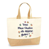 Sac Jute Fête des Mères Fêtes des Pères Mamie Papi Famille Idée Cadeau anniversaire Noël Travail Boulot Métier Départ Retraite Collègue Femme Homme