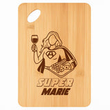 Planche bambou gravée personnalisée femme idée cadeau Fête des Mères apéro 30×20 prénom cuisine plateau fromage anniversaire noel maman mamie