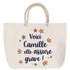 Sac Fête des Mères Mamie Famille Idée Cadeau anniversaire Noël Travail Boulot Métier Départ Retraite Collègue Femme cabas shopping plage
