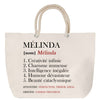 Sac Fête des Mères Mamie Famille Idée Cadeau anniversaire Noël Travail Boulot Métier Départ Retraite Collègue Femme cabas shopping plage
