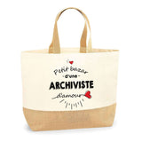 Sac Jute Fête des Mères Fêtes des Pères Mamie Papi Famille Idée Cadeau anniversaire Noël Travail Boulot Métier Départ Retraite Collègue Femme Homme