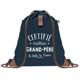Sac à Dos Bleu avec Pochette Certifié meilleur Grand-Père