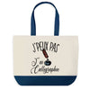Sac de shopping bleu J'peux pas Calligraphie