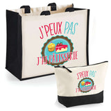 Cabas homme ou femme sac plage ou shopping tote bag pochette trousse Idée cadeau original pour anniversaire Noël travail départ retraite collègue famille fete des mères fetes des pères papa maman mamie papi