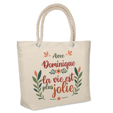 Sac Fête des Mères Mamie Famille Idée Cadeau anniversaire Noël Travail Boulot Métier Départ Retraite Collègue Femme cabas shopping plage
