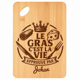 Planche bambou gravée personnalisée homme idée cadeau Fête des Pères apéro 30×20 prénom cuisine plateau fromage anniversaire noel papa papi 