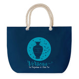 Sac de plage Bleu anse corde Verseau Signe Zodiaque
