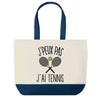 Sac de shopping bleu J'peux pas Tennis Raquettes Croisées