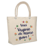 Sac Fête des Mères Mamie Famille Idée Cadeau anniversaire Noël Travail Boulot Métier Départ Retraite Collègue Femme cabas shopping plage