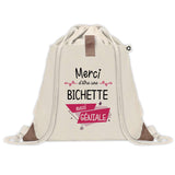 Sac à dos avec pochette Merci Bichette Géniale