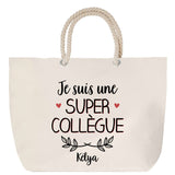 Sac Fête des Mères Mamie Famille Idée Cadeau anniversaire Noël Travail Boulot Métier Départ Retraite Collègue Femme cabas shopping plage