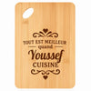 Planche bambou gravée personnalisée homme idée cadeau Fête des Pères apéro 30×20 prénom cuisine plateau fromage anniversaire noel papa papi 