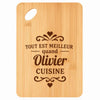 Planche bambou gravée personnalisée homme idée cadeau Fête des Pères apéro 30×20 prénom cuisine plateau fromage anniversaire noel papa papi 
