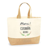 Sac Jute Fête des Mères Fêtes des Pères Mamie Papi Famille Idée Cadeau anniversaire Noël Travail Boulot Métier Départ Retraite Collègue Femme Homme
