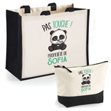 Cabas femme sac plage ou shopping tote bag pochette trousse Idée cadeau original pour anniversaire Noël travail départ retraite collègue famille fete des mères maman mamie
