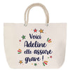 Sac Fête des Mères Mamie Famille Idée Cadeau anniversaire Noël Travail Boulot Métier Départ Retraite Collègue Femme cabas shopping plage