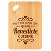 Planche bambou gravée personnalisée femme idée cadeau Fête des Mères apéro 30×20 prénom cuisine plateau fromage anniversaire noel maman mamie