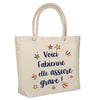 Sac Fête des Mères Mamie Famille Idée Cadeau anniversaire Noël Travail Boulot Métier Départ Retraite Collègue Femme cabas shopping plage