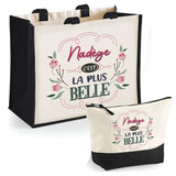 Sac Fête des Mères Mamie Famille Idée Cadeau anniversaire Noël Travail Boulot Métier Départ Retraite Collègue Femme cabas shopping plage